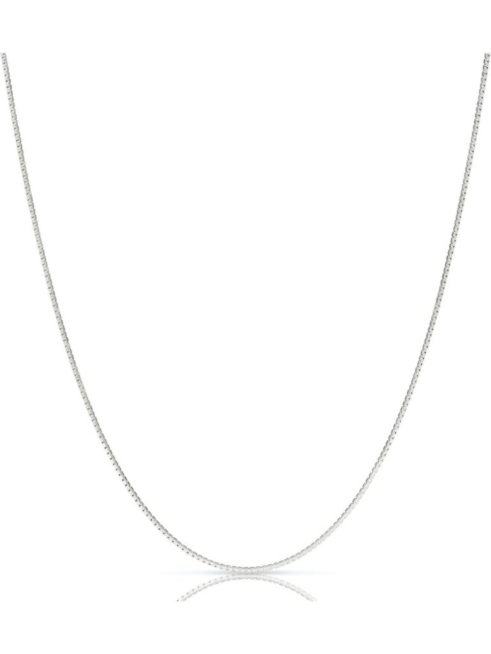 Elegant Italian Sterling Silver Box Chain Necklace - Women's Thin Silver Jewelry